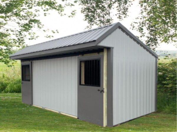 Enclosed Horse Shelter With 2' Front Overhang