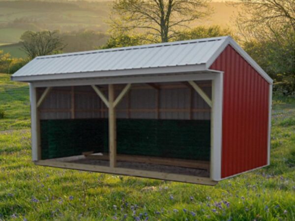 Open Horse Shelter With 2' Front Overhang