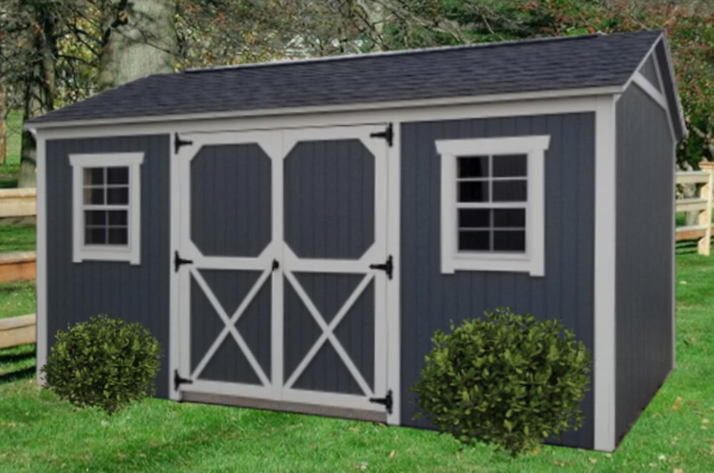 Painted-Garden-Shed-dark-with-light-gray-trim