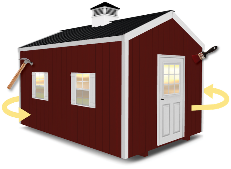 red shed with link to shed visualizer