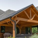 14 x 14 foot Breckenridge Pavilion in Cedartone transparent stain with black metal roof