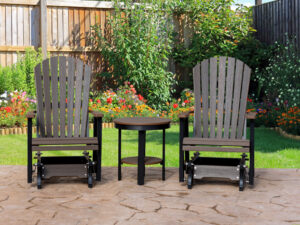 2 Gliders + End Table in Brazilian Walnut/Black - F3403