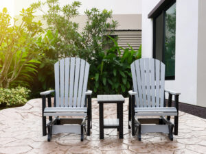 2 Gliders + End Table in Light Gray/Black - F3409