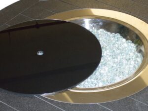 Danoma Fire Pit with the black burner cover - GBC20BK