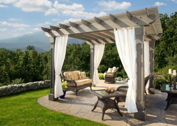 Pergola on a stone patio