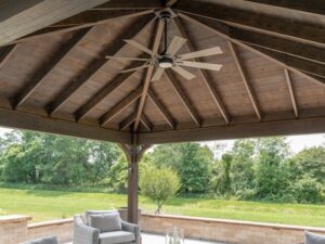 Exposed rafter ceiling for pavilions