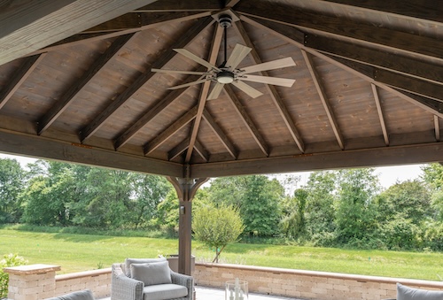 Exposed rafter ceiling for pavilions