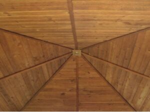 Wood gazebo ceiling