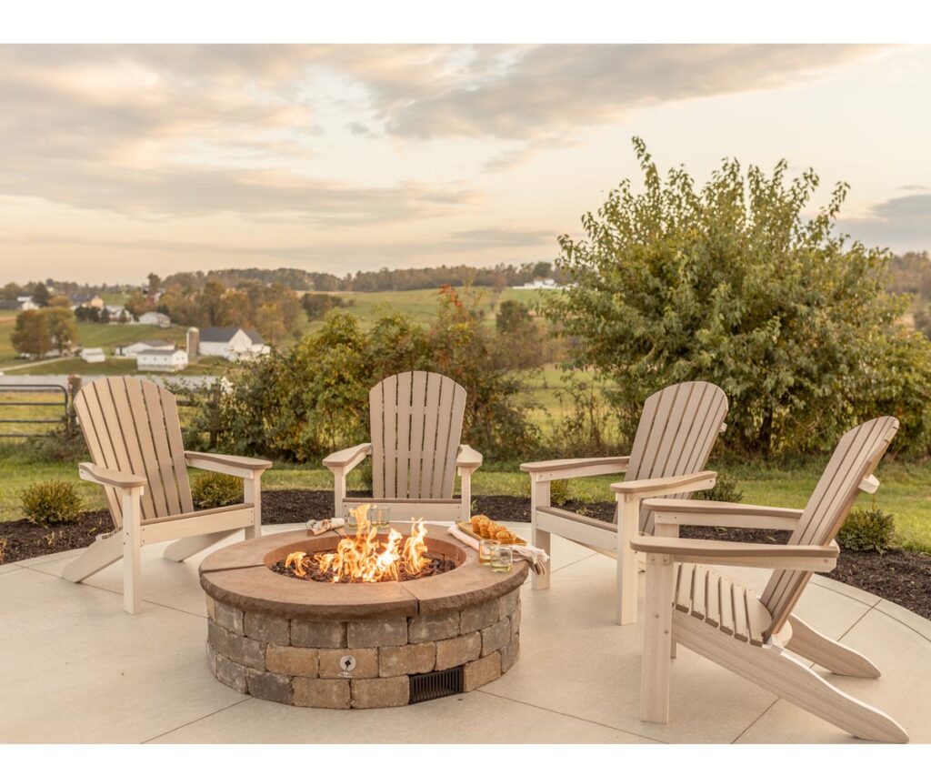 Chairs around the firepit