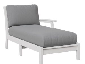 Classic Terrace Arm Chaise Lounge - Left with the Color Black