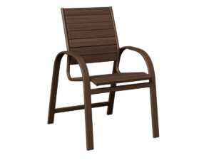 Murphy Poly Dining Chair with the Top Color Natural Finish: Brazilian Walnut & Aluminum Color Mesquite Wood Vein &