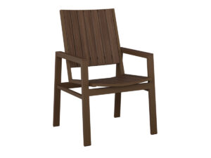 Vida Poly Dining Chair with the Top Color Natural Finish: Brazilian Walnut & Aluminum Color Mesquite Wood Vein &