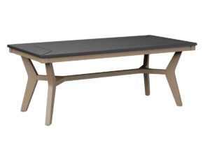 Mayhew Rectangular Coffee Table with the Top Color Black & Bottom Color Weatherwood &