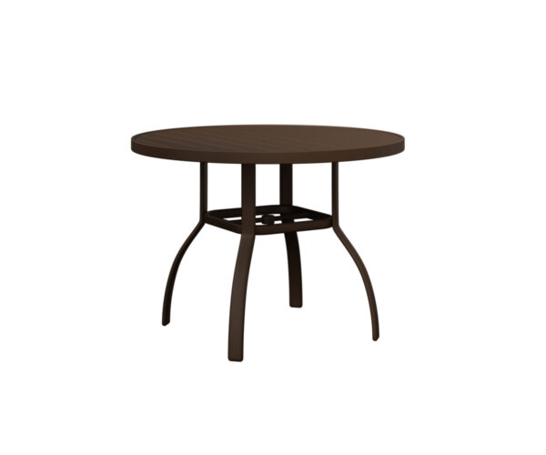 Murphy 42" Round Dining Table - Mesquite Wood Vein with the Aluminum Color Mesquite Wood Vein &   &