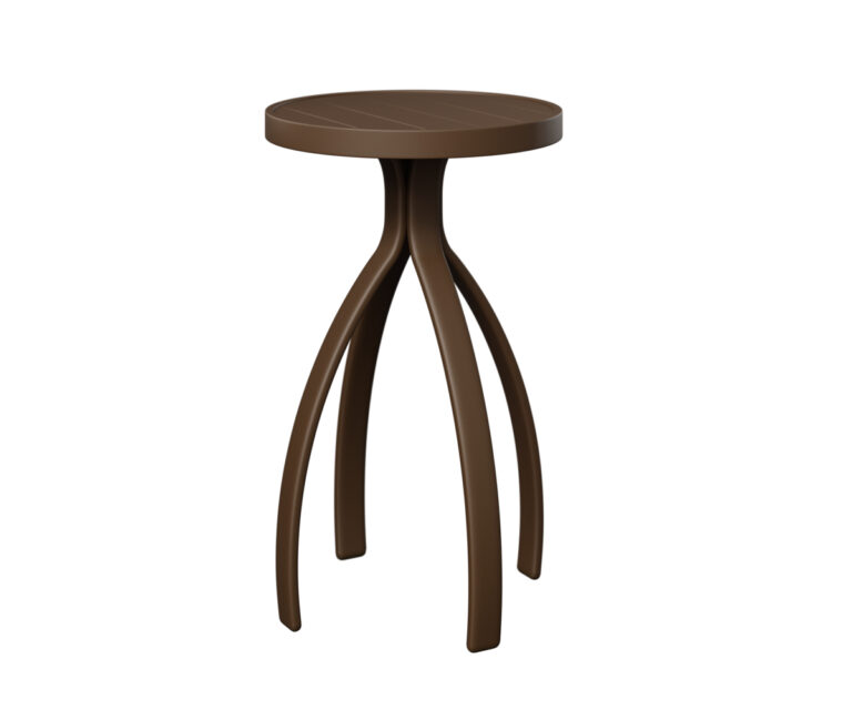 Murphy End Table Bar Height - Mesquite Wood Vein with the Aluminum Color Mesquite Wood Vein &   &