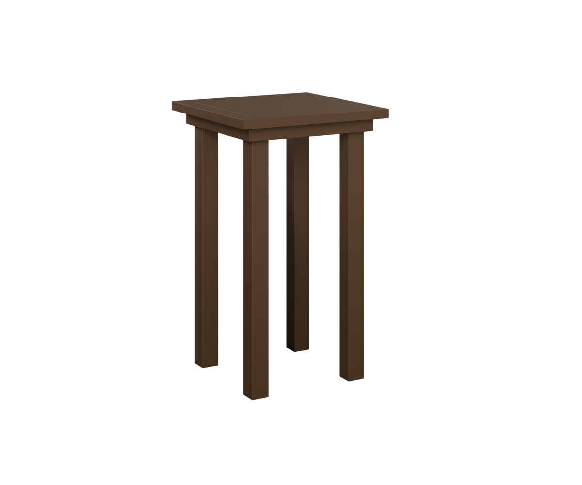 Vida End Table Bar Height - Mesquite Wood Vein with the Aluminum Color Mesquite Wood Vein &   &