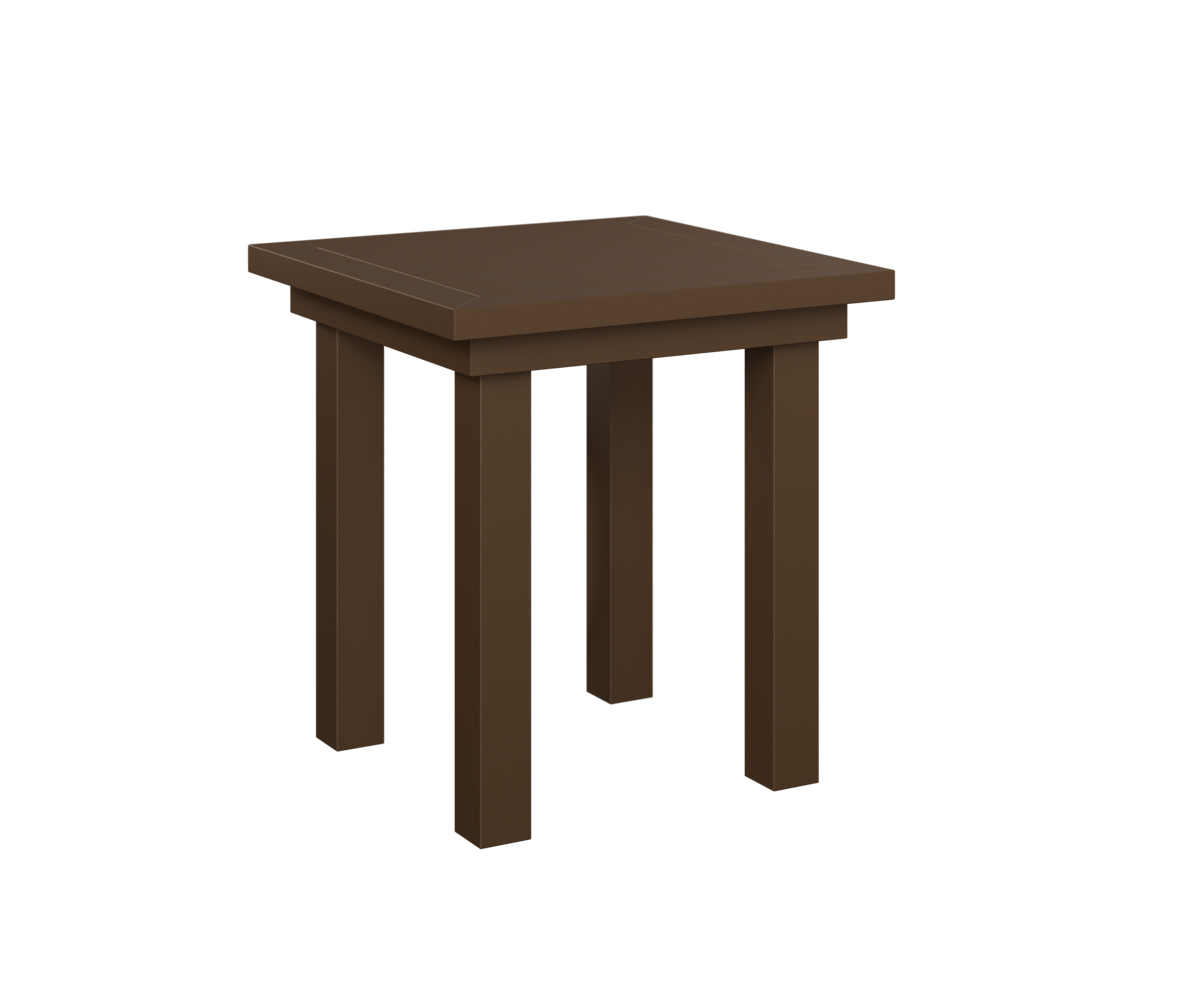 Vida End Table Dining Height - Mesquite Wood Vein with the Aluminum Color Mesquite Wood Vein &   &