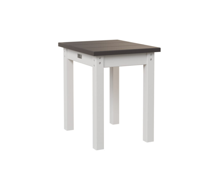 Economy End Table with the Top Color Smoke Gray & Bottom Color White &
