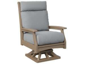 Classic Terrace High Back Swivel Rocker - Weatherwood with the Color Weatherwood & &