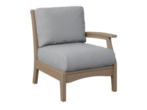 Classic Terrace Left Arm Sectional Club Chair - Weatherwood with the Color Weatherwood & &