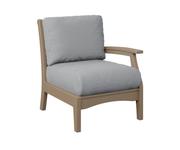Classic Terrace Left Arm Sectional Club Chair - Weatherwood with the Color Weatherwood &   &