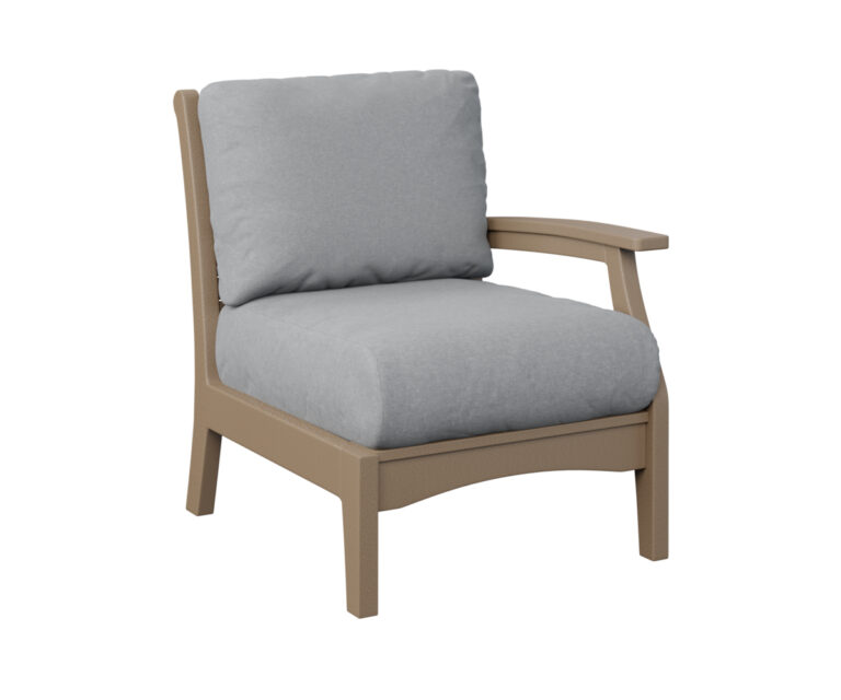 Classic Terrace Left Arm Sectional Club Chair - Weatherwood with the Color Weatherwood &   &