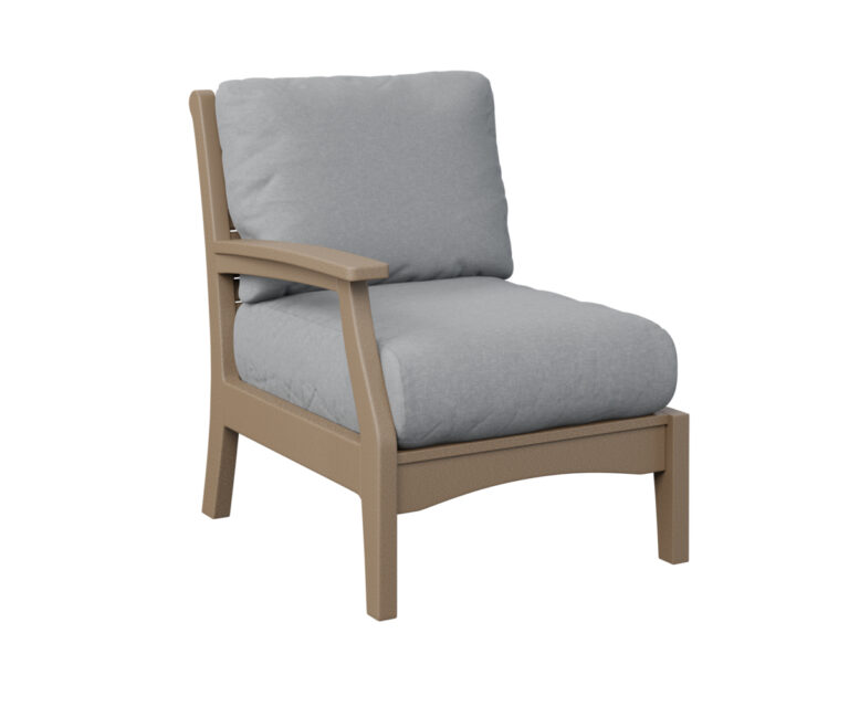 Classic Terrace Right Arm Sectional Club Chair - Weatherwood with the Color Weatherwood &   &