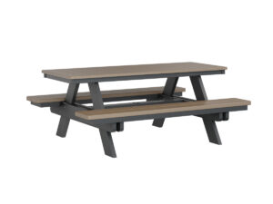 Rectangular Picnic Table with the Top Color Weatherwood & Bottom Color Black &