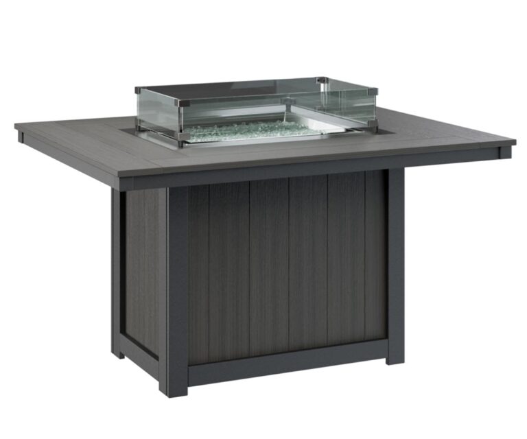 Donoma 42" x 54" Rectangular Dining Fire Table with the Top Color Aruba Blue