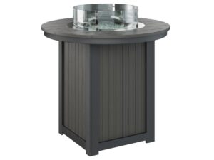 Donoma 44" Round Bar Fire Table with the Top Color Aruba Blue