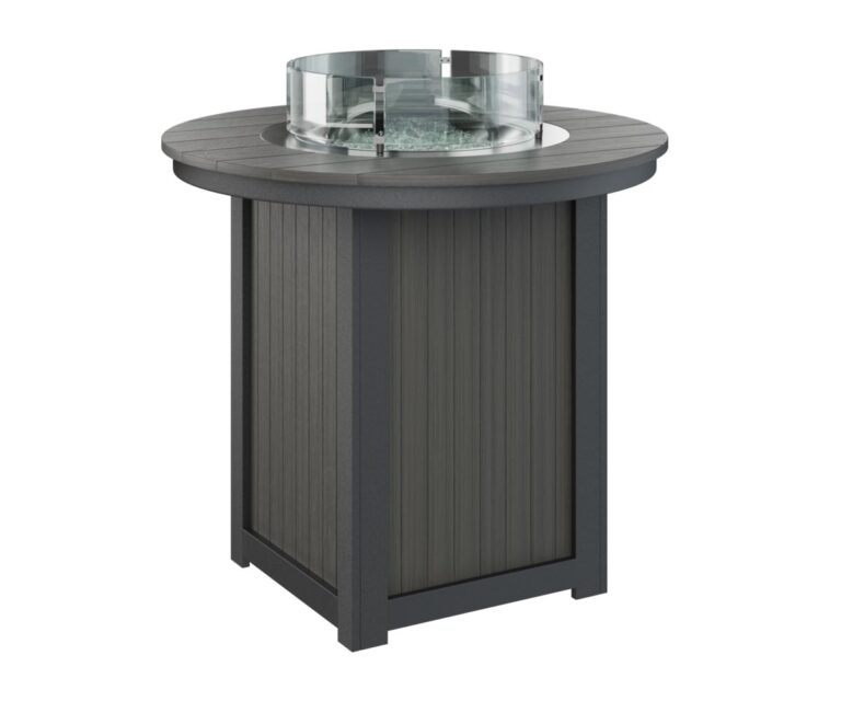 Donoma 44" Round Bar Fire Table with the Top Color Aruba Blue
