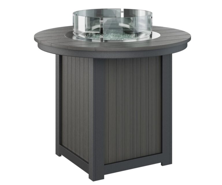 Donoma 44" Round Counter Fire Table with the Top Color Aruba Blue