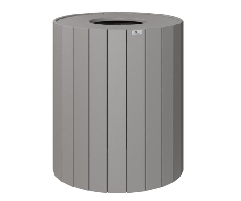 Round Trash Can with the Color Black