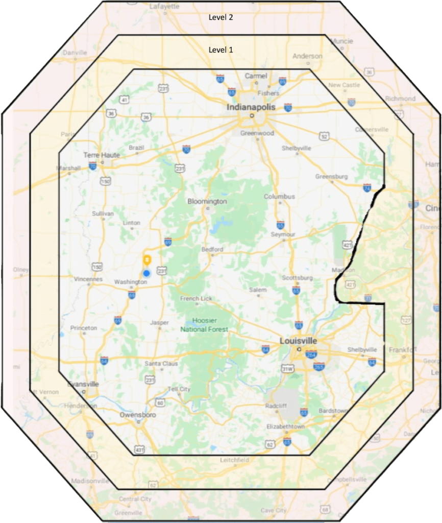 map of millers shed delivery area