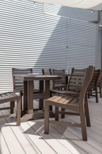 28 Garden Classic Dining Table with Bristol Chairs in Brazilian Walnut