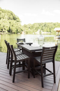 Outdoor Island with Ice Bowl and Bristol XT Chairs in Black