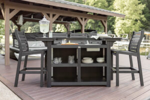Outdoor Island with Ice Bowl and Bristol XT Chairs in Black2