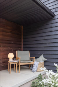 Mayhew Chat Chair - Natural Teak and Heritage Leaf Cushions