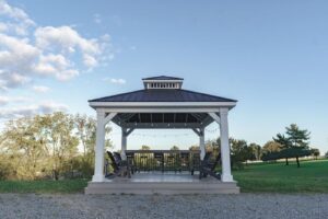 Pavilion Victoria Cellular PVC Pavilion White Exposed Rafters