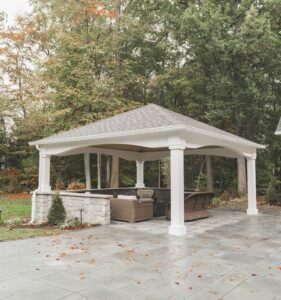 Pavilion Victoria Cellular PVC Pavilion White with Premier Arched Beams
