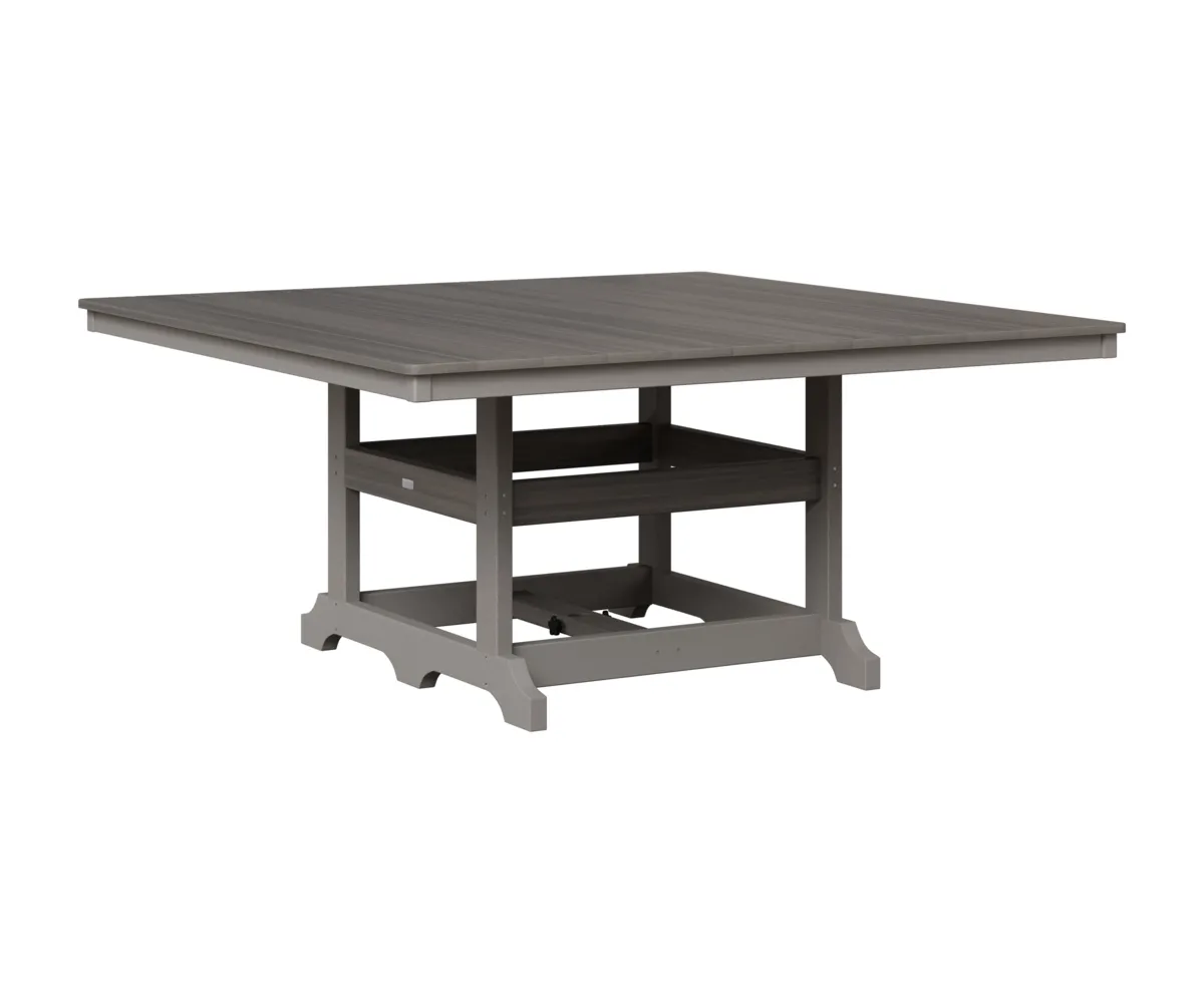 Garden Classic 66" Square Dining Table with the Bottom Color Aruba Blue