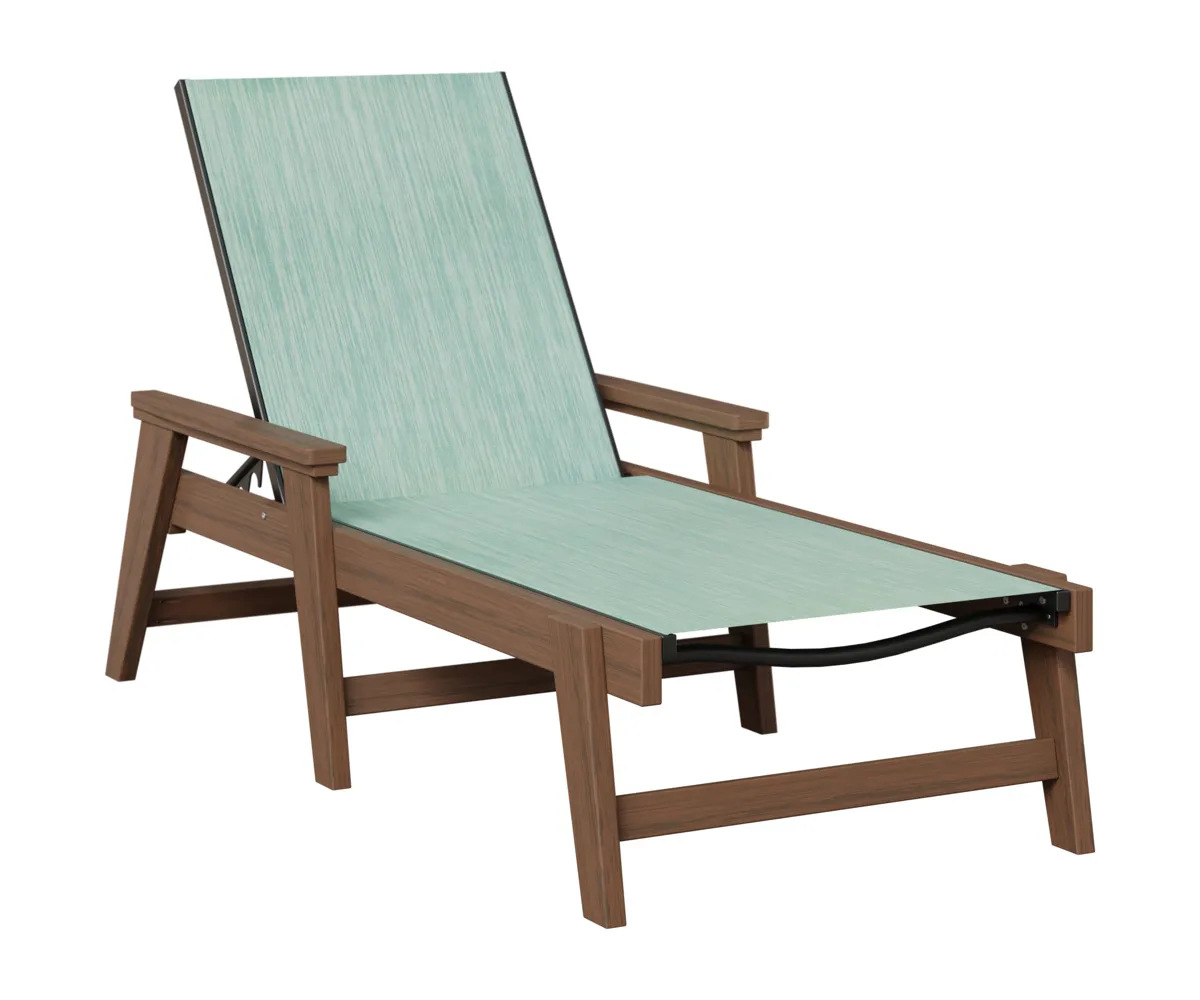 Mayhew Sling Chaise Lounge with Arms with the Fabric Alabaster