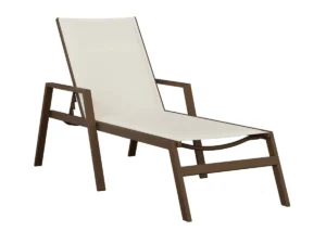 Vida Padded Sling Chaise Lounge with Arms
